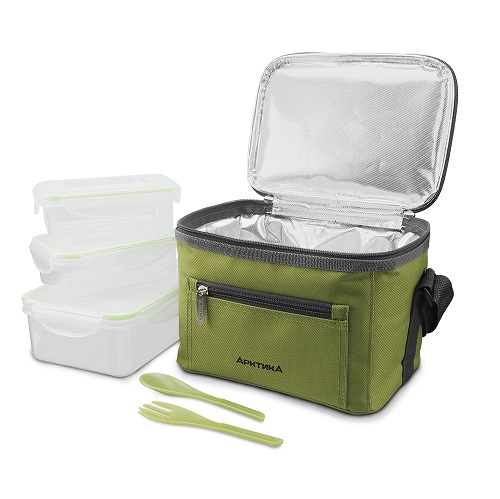 Ланч-сумка с контейнерами 2500 мл  lanch_sumka_tm_arktika_25_l_art_020_2500_zelyenaya_s_kontenerami