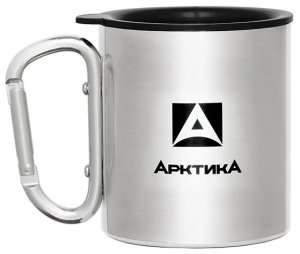 Термокружка 450 мл с карабином termokruzhka_nevakkumnaya_tm_arktika_450_ml_art_801_450k_s_karabinom