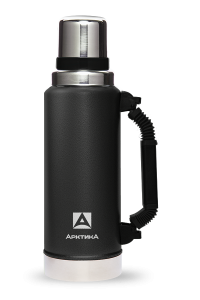 Термос "Уазик" с ручкой ударостойкий черный termos_dlya_napitkov_vakuumnyy_bytovoy_tm_arktika_1_25_l_art_106_1250p_chyernyy