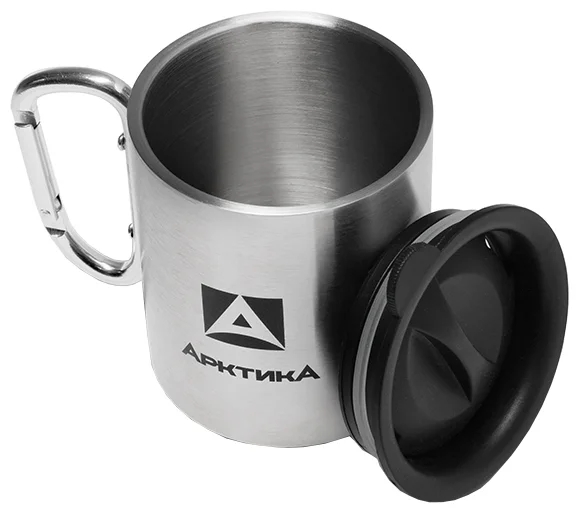 Термокружка 450 мл с карабином termokruzhka_nevakkumnaya_tm_arktika_450_ml_art_801_450k_s_karabinom