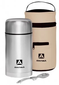 Термос пищевой с широким горлом в чехле 1000 мл termos_vakuumnyy_bytovoy_s_shirokim_gorlom_v_chekhle_tm_arktika_1000_ml_art_301_1000a