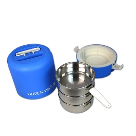 Термос пищевой с тремя контейнерами GREEN WAY