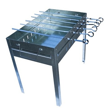 Мангал с усиленной конструкцией + 6 шампуров mangal_polir_zhelezo_6_shampurov_usilennaya_konstruktsiya_310_510_450mm_tolshch_1mm_bort_120mm_4_sht