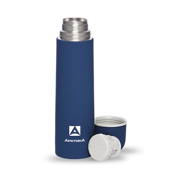 Термос прорезиненный 750 мл termos_pitevoy_vakuumnyy_bytovoy_tm_arktika_750ml_art_103_750_siniy