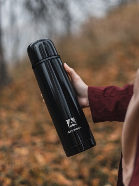 Термос бытовой вакуумный (для напитков), тм "Арктика" 1000 мл, арт. 102-1000 (чёрный оникс глянцевый termos_bytovoy_vakuumnyy_dlya_napitkov_tm_arktika_1000_ml_art_102_1000_chyernyy_oniks_glyantsevyy