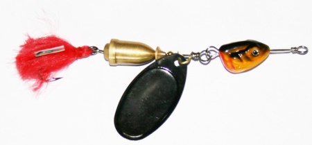блесна вращающаяся с колокольчиком и подгрузом (1 лепесток) 23гр (уп-5шт)