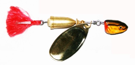 блесна вращающаяся с колокольчиком и подгрузом (1 лепесток) 34гр (уп-5шт)