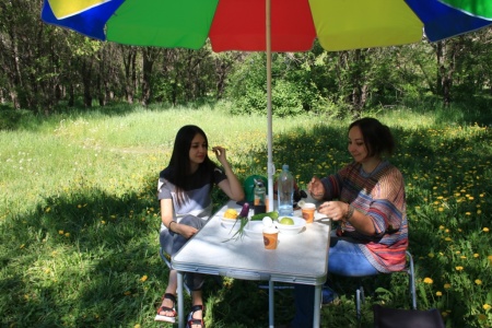 Комплект: стол раскладной + 4 табурета