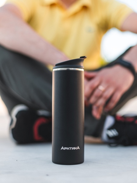 Термос-кружка вакуумный, бытовой, тм «Арктика», 0.48 л, арт. 710-480 чёрный termos_kruzhka_vakuumnyy_bytovoy_tm_arktika_0_48_l_art_710_480_chyernyy