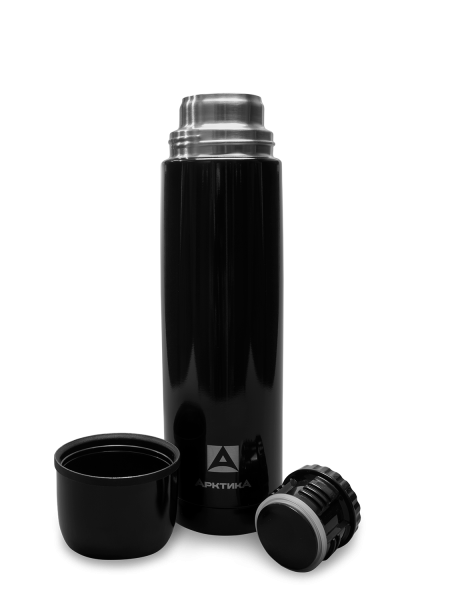 Термос бытовой вакуумный (для напитков), тм "Арктика" 1000 мл, арт. 102-1000 (чёрный оникс глянцевый termos_bytovoy_vakuumnyy_dlya_napitkov_tm_arktika_1000_ml_art_102_1000_chyernyy_oniks_glyantsevyy