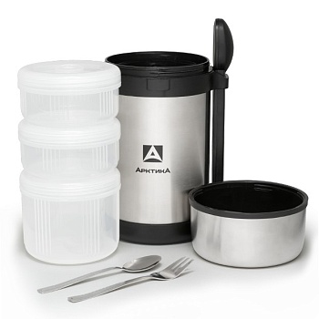 Термос пищевой с 3-мя контейнерами 1,5 л termos_vakkumnyy_bytovoy_s_3_mya_konteynerami_tm_arktika_1500ml_art_403_1500_