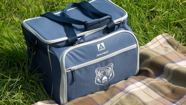 Сумка-холодильник с набором посуды для пикника на 4 персоны nabor_dlya_piknika_tm_arktika_art_4100_4_siniy_s_risunkom