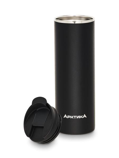 Термос-кружка вакуумный, бытовой, тм «Арктика», 0.48 л, арт. 710-480 чёрный termos_kruzhka_vakuumnyy_bytovoy_tm_arktika_0_48_l_art_710_480_chyernyy