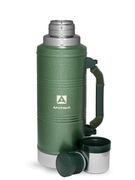 Термоc классический 2,2 л с узким горлом  termos_bytovoy_vakuumnyy_dlya_napitkov_tm_arktika_2200ml_art_106_2200r_zelenyy